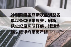 关于冲刺阶段孟菲斯灰熊调整名单以备CBA常规赛，刷新队史纪录环节打磨，球迷炸锅，纪律约束更严格的信息-JIUYOU GAMES